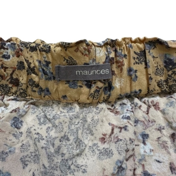 Maurices Women’s L Pale Yellow Floral Tiered Ruffle Mini Skirt - Picture 3 of 4